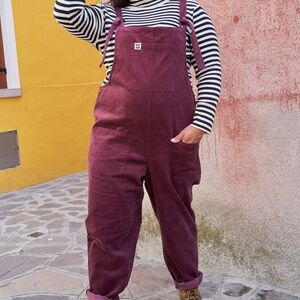 Lucy & Yak Original Corduroy Dungarees Plum size US 8 Medium